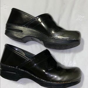 Black Metallic Dansko Clogs